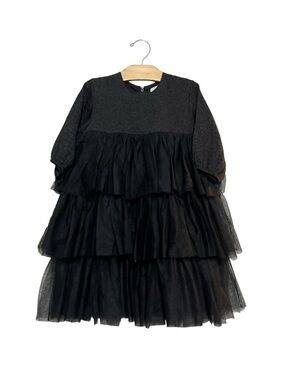 Klai Girls Black Tiered Tulle Dress Size 6